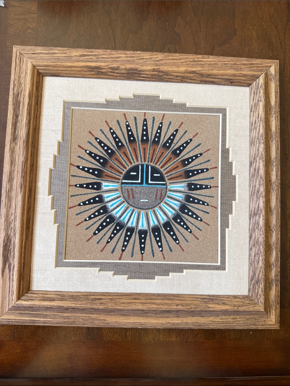 Navajo Sand painting art framed wall picture